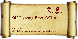 Kálazdy Erzsébet névjegykártya