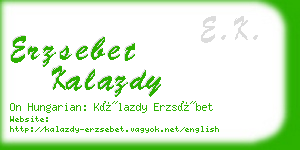 erzsebet kalazdy business card